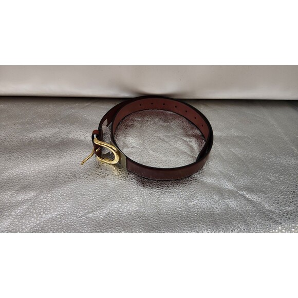 J.Crew Womens Small Dark Nutmeg 100% Italian Leather Classic Belt NWT - Picture 1 of 13